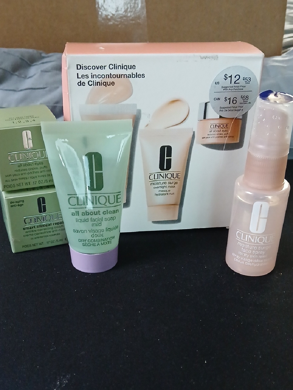 Clinique Bundle Of Travel Size Products Moisture Surge, Clinical Repair New
